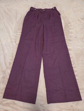 Vintage Jones New York Purple High Waisted Wide Leg Trousers
